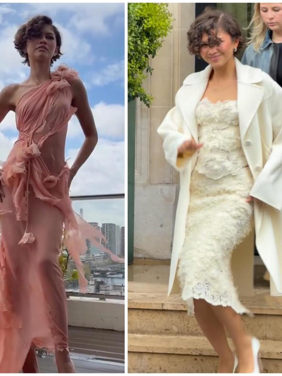 زندايا تتألق في باريس بإطلالات مستوحاة من أجواء العروس 