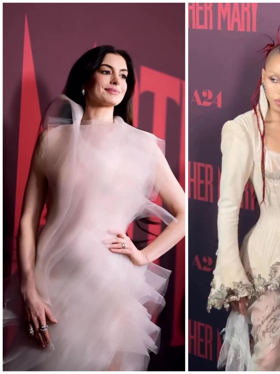 القماش الشفاف يسيطر على إطلالات آن هاثاواي و FKA twigs