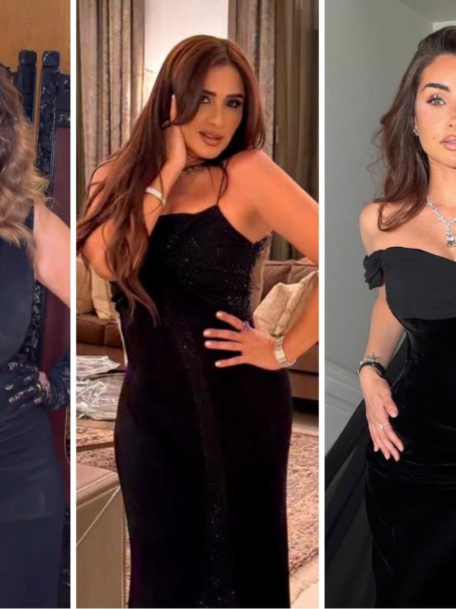 أناقة سوداء تسيطر على نجمات زفاف عهد السعدي