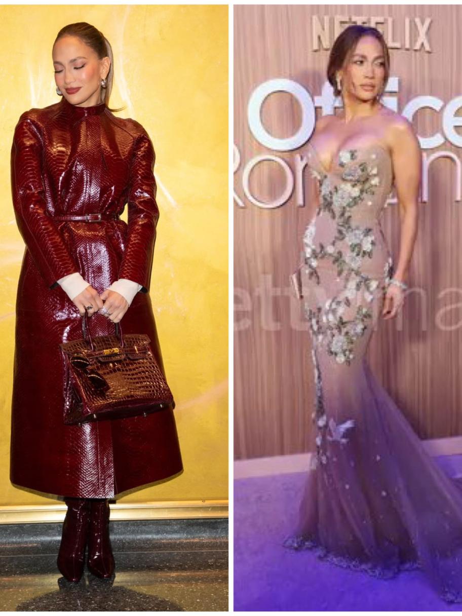 لوكات جينيفر لوبيز بين فستان Miss Sohee الشفاف ومعطف Tom Ford