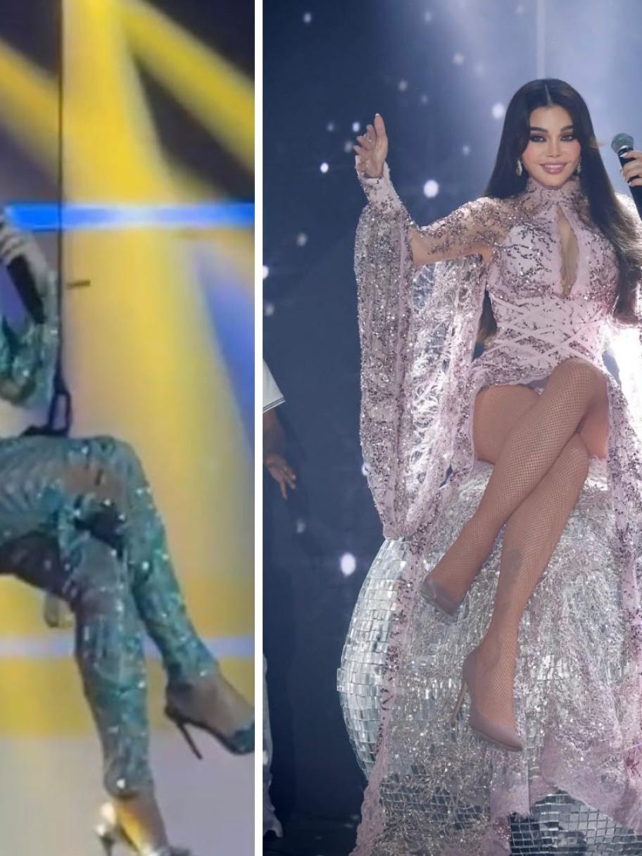 هيفاء وهبي ببلايسوت لامع وجمبسوت كوتور بتوقيع لبناني