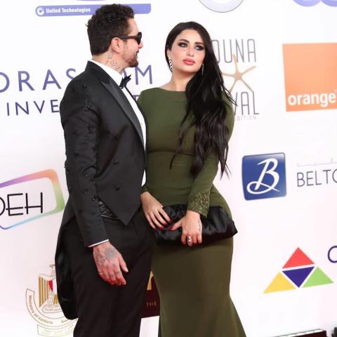 أحمد الفيشاوي وزوجته في مهرجان الجونة - @fishawyofficial