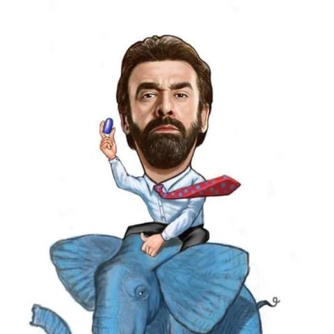 كاركاتير كريم عبد العزيز  في الفيل الأزرق @karimabdelazizofficial