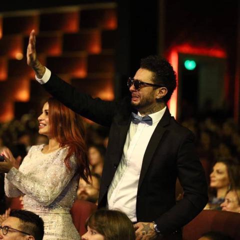 بكاء أحمد الفيشاوي في حفل إفتتاح مهرجان الجونة