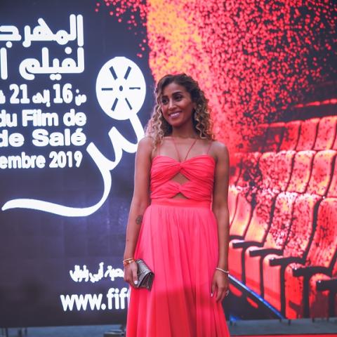 اطلالة دينا في مهرجان سلا لفيلم المرأة