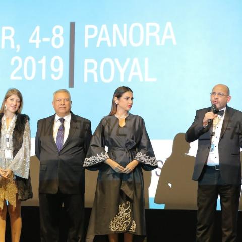 درة والمخرج أيمن مكرم خلال حضورهما مهرجان مالمو للسينما العربية -انستغرام @maffswe