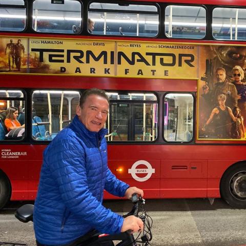 إلغاء العرض الأول لفيلم أرنولد شوارزنيغر Terminator: Dark Fate بسبب الحرائق -انستغرام @schwarzenegger