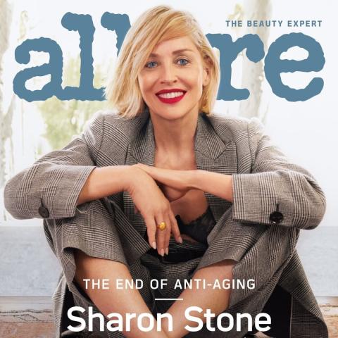 شارون ستون تتصدر غلاف مجلة Allure -انستغرام @allure