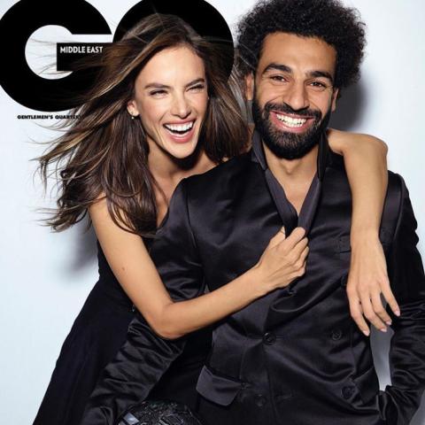 محمد صلاح وأليساندرا أمبروسيو - صورة من GQ Middle East