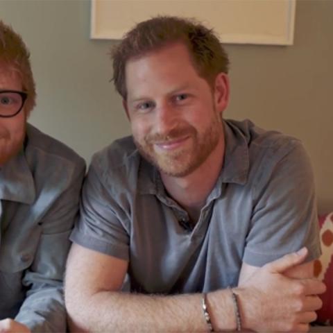 الأمير هاري وإد شيران - صورة من الفيديو على إنستغرام @sussexroyal