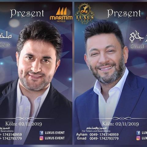 بوستر حفل زياد برجي وملحم زين في ألمانيا