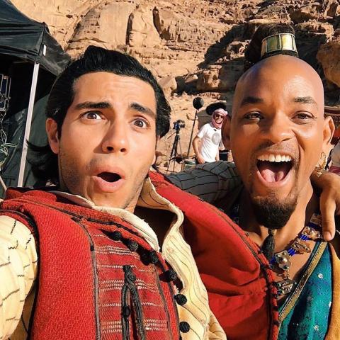 مينا مسعود وويل سميث في فيلم &quot;علاء الدين&quot; - انستغرام @disneyaladdin
