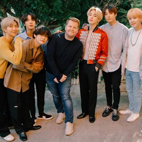 صورة لـBTS و جايمس كوردن - الصورة :etonline.com