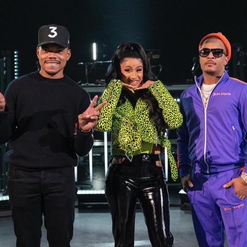 كاردي بي تتوسط تشانس وTIP TI Harris - انستغرام @rhythmandflownetflix