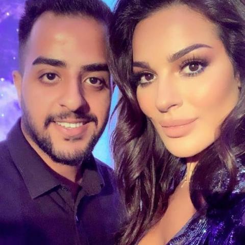 نادين نسيب نجيم رفقة الصحفي خالد المولى