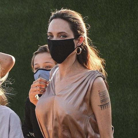 أنجلينا جولي تأخذ أطفالها الستة لتناول العشاء بينما براد بيت مع نيكول بوتورالسكي بعطلة في فرنسا