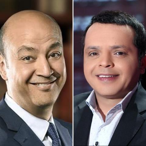 الفرحة تسيطر على هنيدي وعمرو أديب بعد فوز الزمالك بثلاثية أمام الأهلي