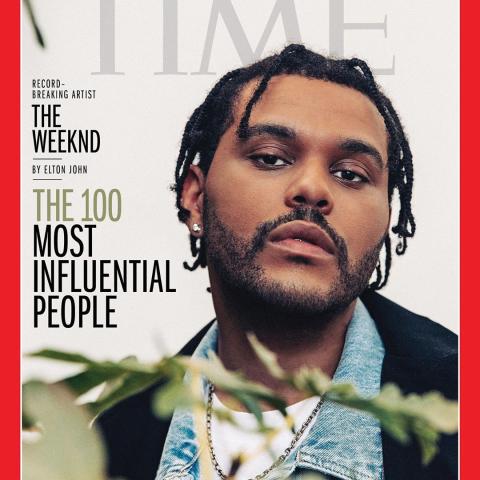 ذا ويكند على غلاف مجلة التايم من بين أكثر مئة شخصية مؤثرة في العالم - انستغرام @theweeknd