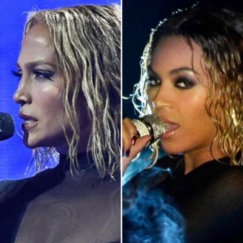 المتابعون على تويتر يتهمون جينيفر لوبيز في الـ AMAs بنسخ إطلالة بيونسيه في الـ Grammy عام 2014