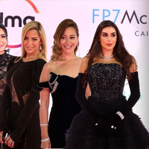 الأسود يسيطر على إطلالات النجمات في مهرجان القاهرة السينمائي