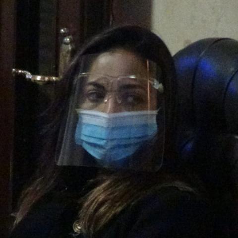 داليا البحيري بعزاء والدها