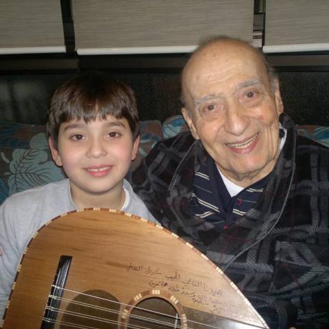 شربل مع جده وديع الصافي-صورة من انستغرام