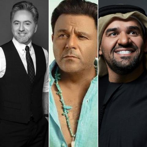 حسين الجسمي ومحمد فؤاد ومروان خوري-صورة معدلة من السوشيال ميديا