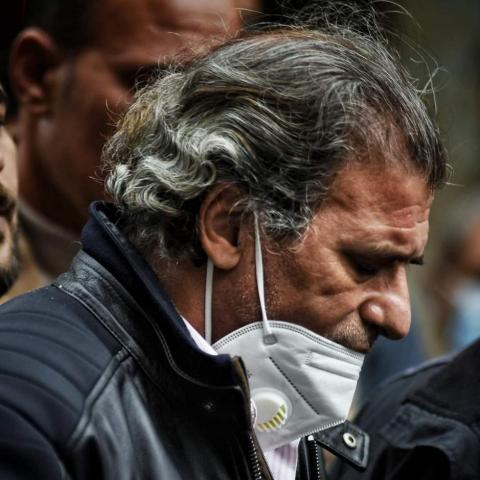 خالد يوسف من جنازة شقيقه