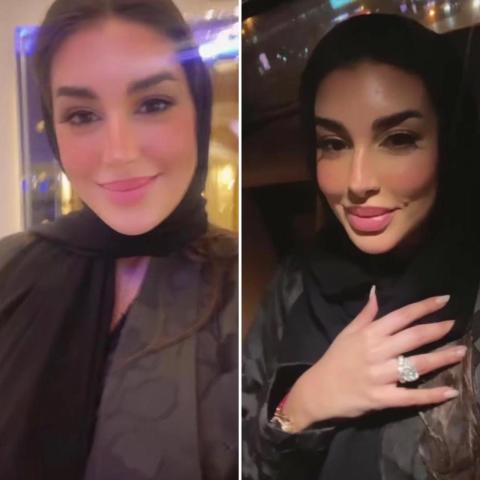 ياسمين صبري بالعباءة والحجاب