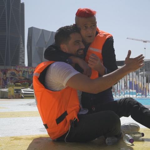 معتصم النهار ورامز حلال &quot;رامز طار عقله&quot;- الصورة من تويتر رامز