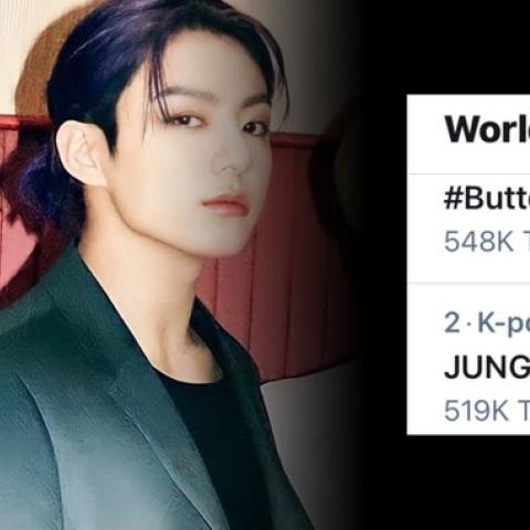 صورة تويتر : BTS Jungkook يتصدر الترند العالمي بعد الصورة التشويقية الجماعيه لـ &quot;Butter&quot;