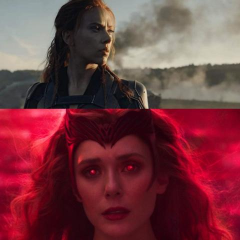 سكارليت جوهانسون وبوستر من مسلسل WandaVision