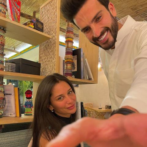 مهند الحمدي وخطيبته فرح مراد