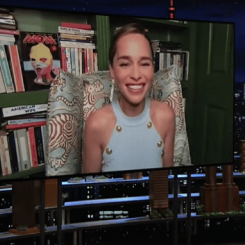 ايميليا كلارك مع جيمي فالون