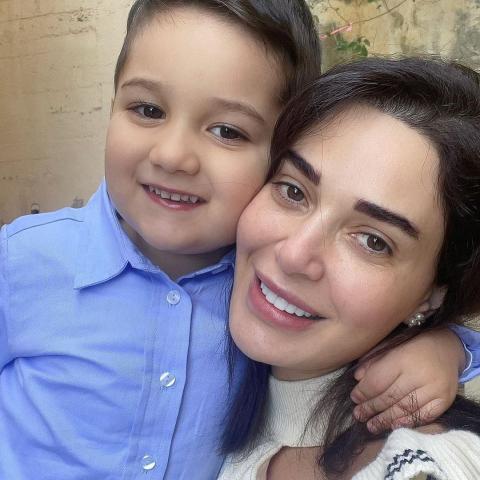 سيرين عبد النور مع ابنها كريستيانو