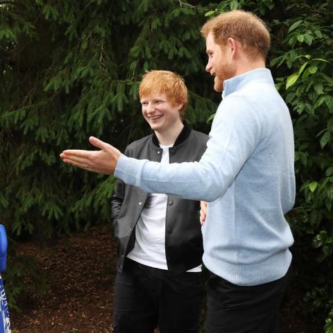 الأمير هاري وإد شيران وآن ماري - انستغرام @wellchild