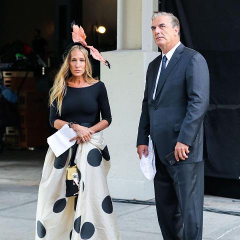 سارة جيسيكا باركر وكريس نوث في موقع تصوير Sex and the City - انستغرام @vogueitalia