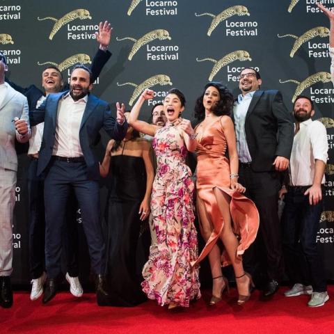 فريق عمل فيلم &quot;الحارة&quot; الأردني بمهرجان لوكارنو السينمائي