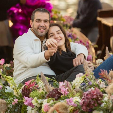 شام الذهبي وخطيبها أحمد هلال - صورة من انستغرام