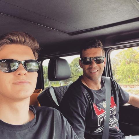 مايكل بالاك مع ابنه الراحل إيميلو