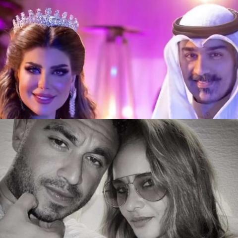 إلهام الفضالة وزوجها شهاب ونيللي كريم وخطيبها هشام عاشور