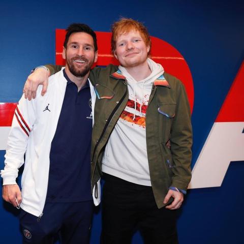 ليونيل ميسي وإيد شيران - صورة من إنستغرام