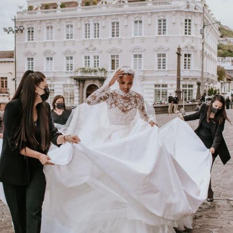 جاسمين توكس في يوم زفافها- انستغرام @jastookes