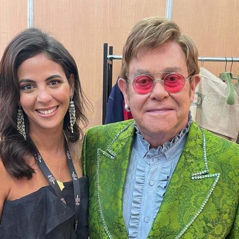 فاطمة سعيد وإلتون جون - صورة من انستغرام