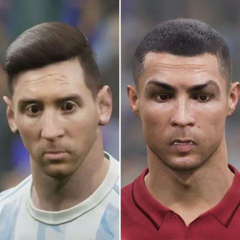 ليونيل ميسي وكريسيانو رونالدو من لعبة eFootball 2022