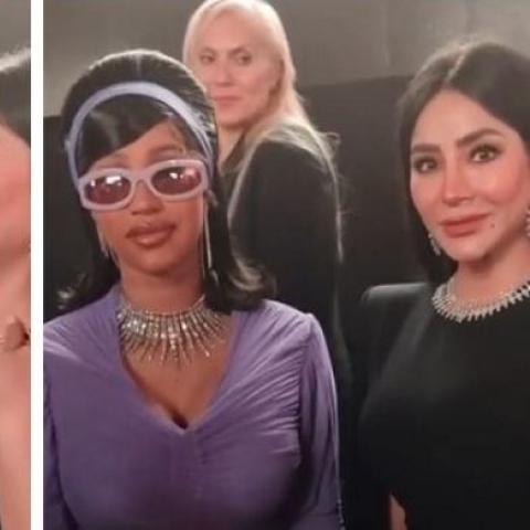 لجين عمران وكاردي بي - صورة من السشويال ميديا