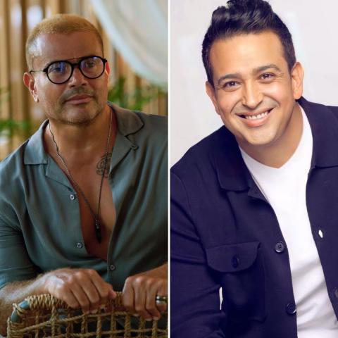 عمرو دياب وتامر حسين - صورة معدلة من السوشيال ميديا