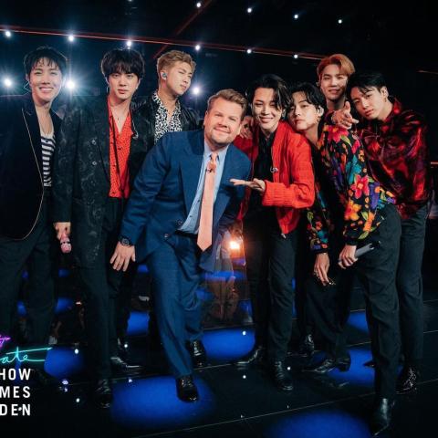 BTS مع جيمس كوردن - انستغرام @latelateshow