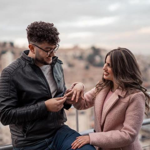 أحمد أبو الرب وصبا شمعة - صورة من إنستغرام