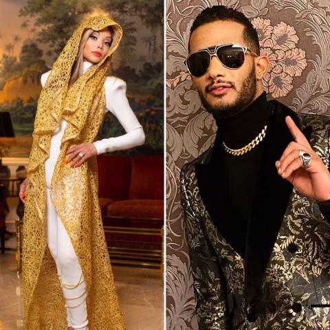 لاتويا جاكسون ومحمد رمضان - صوة معدلة من السوشيال ميديا